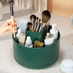 360° Rotating Makeup Storage Box Desktop Makeup Organizer Cosmetic Brush Holder Lipstick Eyebrow Pencil Holder Jewelry Container