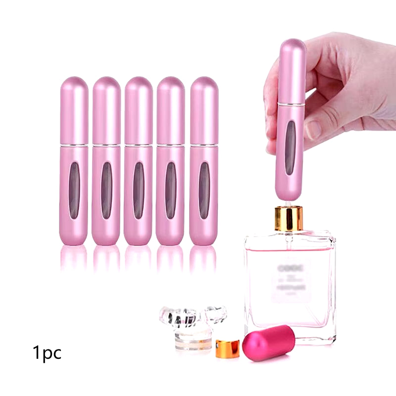 1 PC 5Ml Perfume Dispenser Bottle Vacuum Aluminium Tube Cosmetic Travel Portable Spray Bottom Filling Press Type Hydration