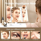 Makeup Mirror Vanity Mirror with Lights 2X 3X 10X Magnification Lighted Makeup Mirror Touch Control Trifold Makeup Mirror Women