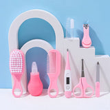 Newborn 8Pcs/Set Baby Health Care Nail Hair Thermometer Grooming Brush Kit Care Baby Essentials Newborn Material Safety