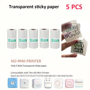 Portable Mini Printer Thermal Stickers Paper Inkless Bluetooth Wireless BT 200Dpi Imprimante Android IOS Portable Label Printer