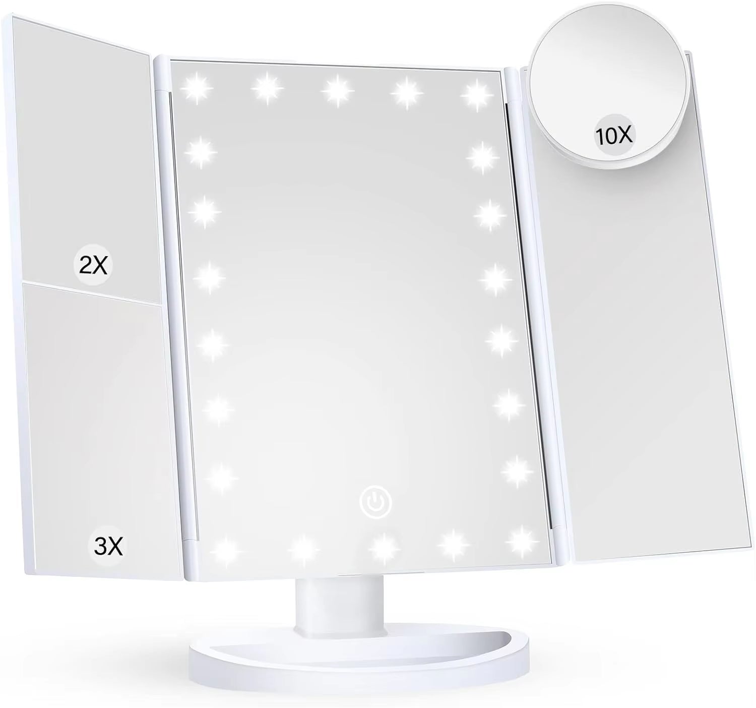 Makeup Mirror Vanity Mirror with Lights 2X 3X 10X Magnification Lighted Makeup Mirror Touch Control Trifold Makeup Mirror Women