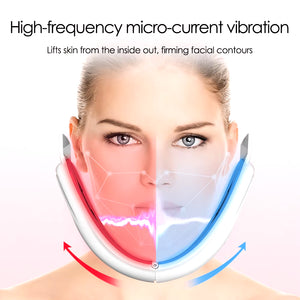 EMS V-Line Facial Lifting Device Hot Compress Face Slimming Machine Microcurrent Double Chin V Face Shaped Cheek Belt Machine