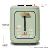 2 Slice Toaster with Touch-Activated Display, Sage Green by Drew Barrymore