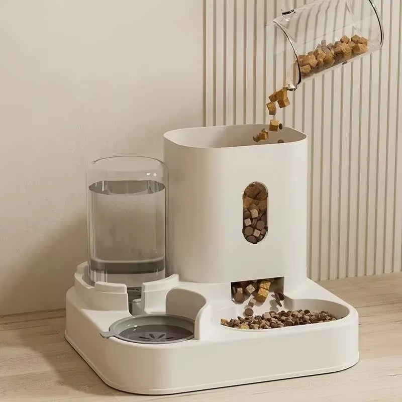 2 in 1 Automatic Cat Dog Device Food Dispenser Gravity Pet Feeder Water Dispenser Pet Bowl Basin Pet Supplies Cat Food Bowl