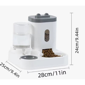 2 in 1 Automatic Cat Dog Device Food Dispenser Gravity Pet Feeder Water Dispenser Pet Bowl Basin Pet Supplies Cat Food Bowl