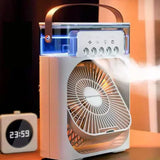 Household Air Humidifier, Portable Fan, Air Conditioner, USB Electric Fan, LED Night Light, Water Mist Fun Three in One Usb Fan