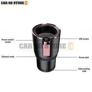 DC 12V Warmer Cooler Smart Car Cup Car Heating Cooling Cup 2-In-1 Car Office Cup Mug Holder Cooling Beverage Travel Drinks Cans