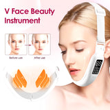 EMS V-Line Facial Lifting Device Hot Compress Face Slimming Machine Microcurrent Double Chin V Face Shaped Cheek Belt Machine